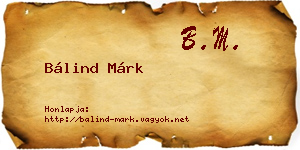 Bálind Márk névjegykártya