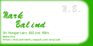 mark balind business card