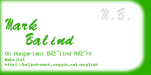 mark balind business card
